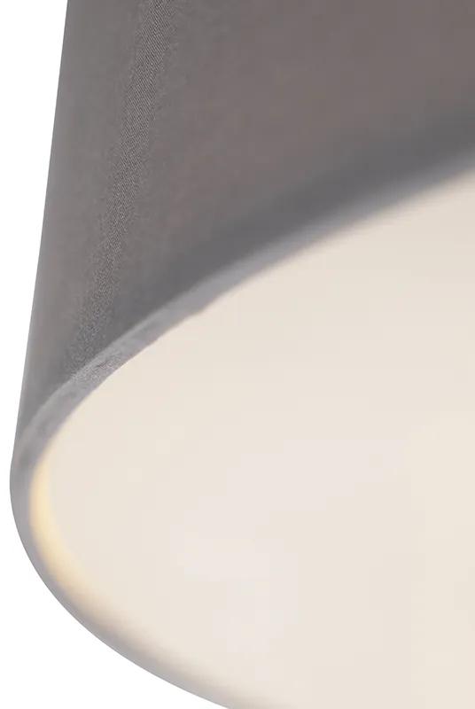 Stoffen Landelijke plafondlamp grijs 70 cm - Drum Modern, Landelijk / Rustiek E27 rond Binnenverlichting Lamp