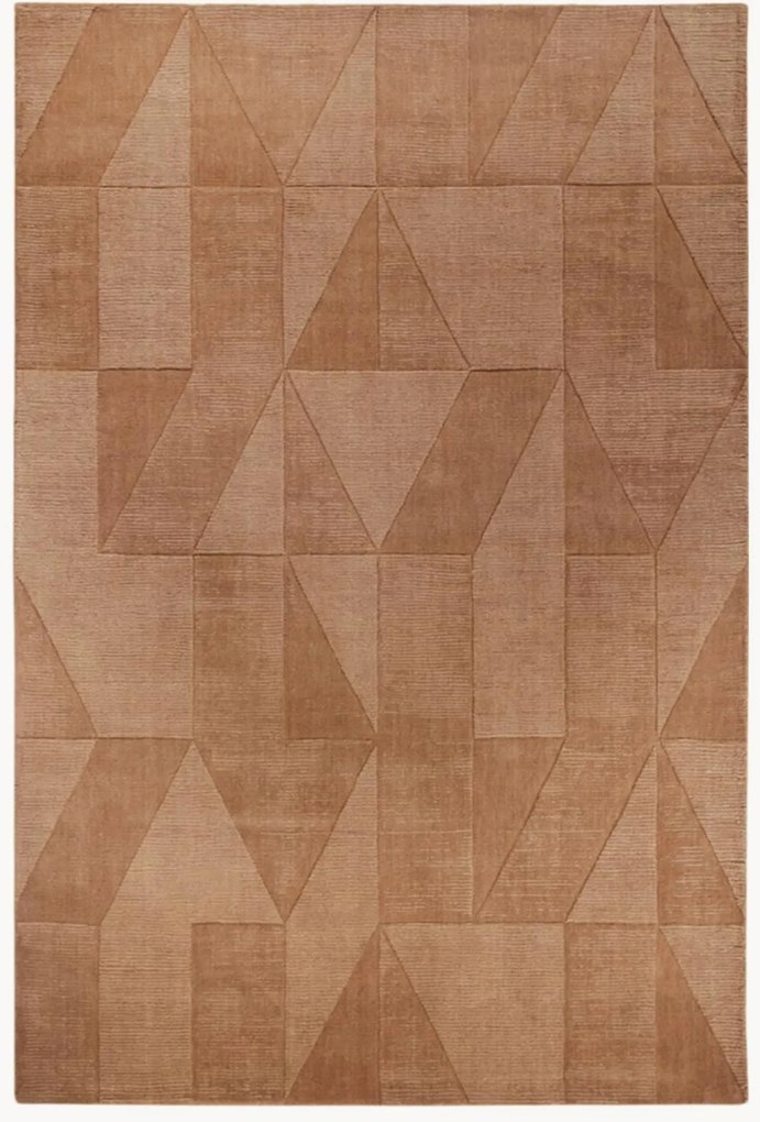 Wollen vloerkleed Ursule met hoog-laag effect