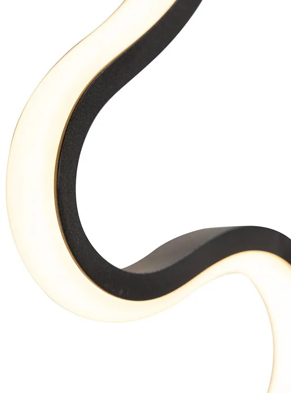 Moderne wandlamp zwart incl. LED - Plomp