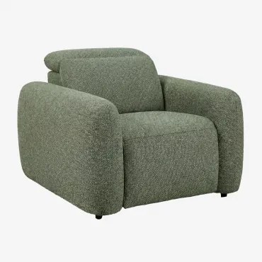 Elektrische Verstelbare Fauteuil Bekleed Peggy Bouclé Saliegroen - Sklum