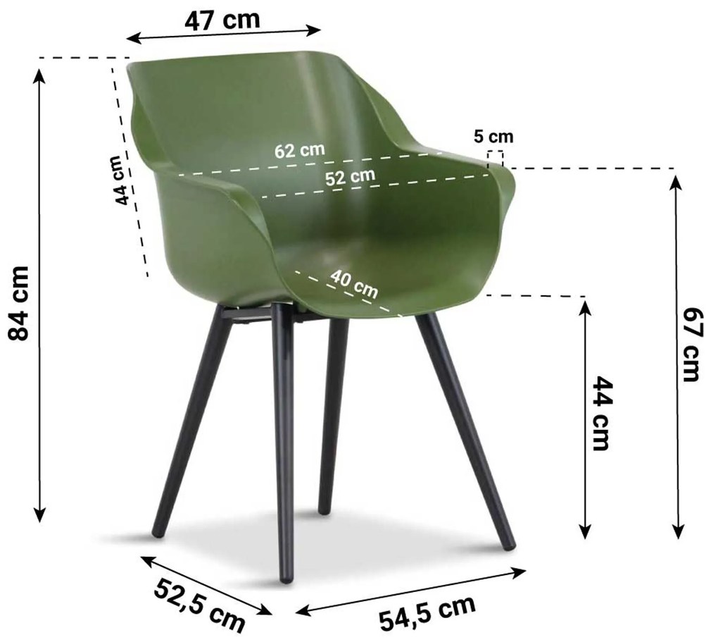Tuinstoel Kunststof Groen Hartman Sophie studio moss green - met gratis kussen