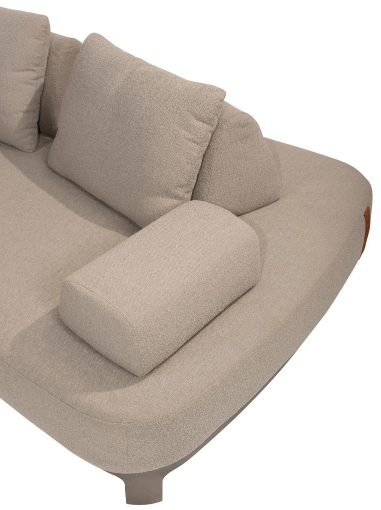 4 Seasons Outdoor Santorini 4-zits loungebank terre met knuffelhoek Loungebank   bruin weerbestendig