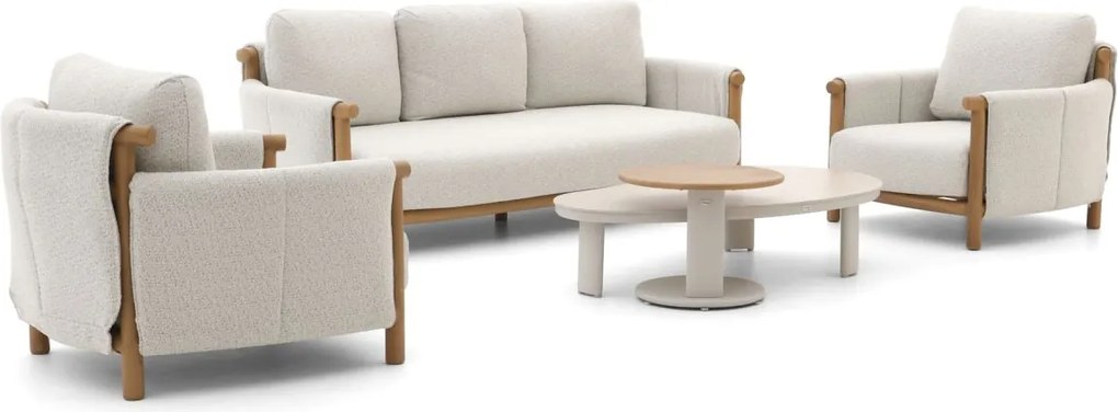 Stoel-bank loungeset Bellagio  | 5 personen | Loungeset Beige | Aluminium | Kees Smit Tuinmeubelen