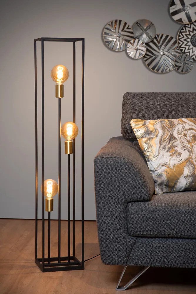 Lucide Ruben vloerlamp 22x120cm E27 zwart mat