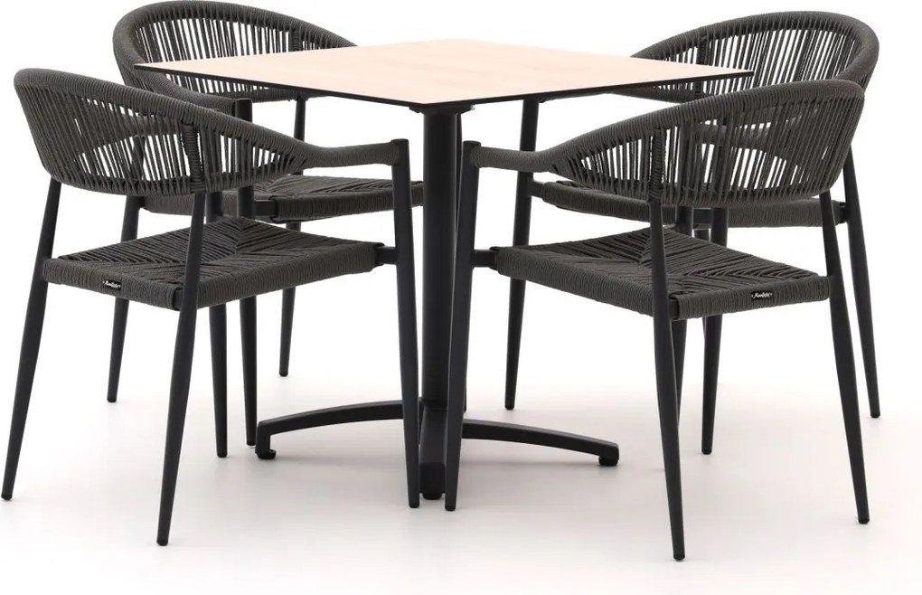 Diningset Manifesto  | 4 personen kunststof | Tuinset stapelbaar | 5-delig | Kees Smit Tuinmeubelen