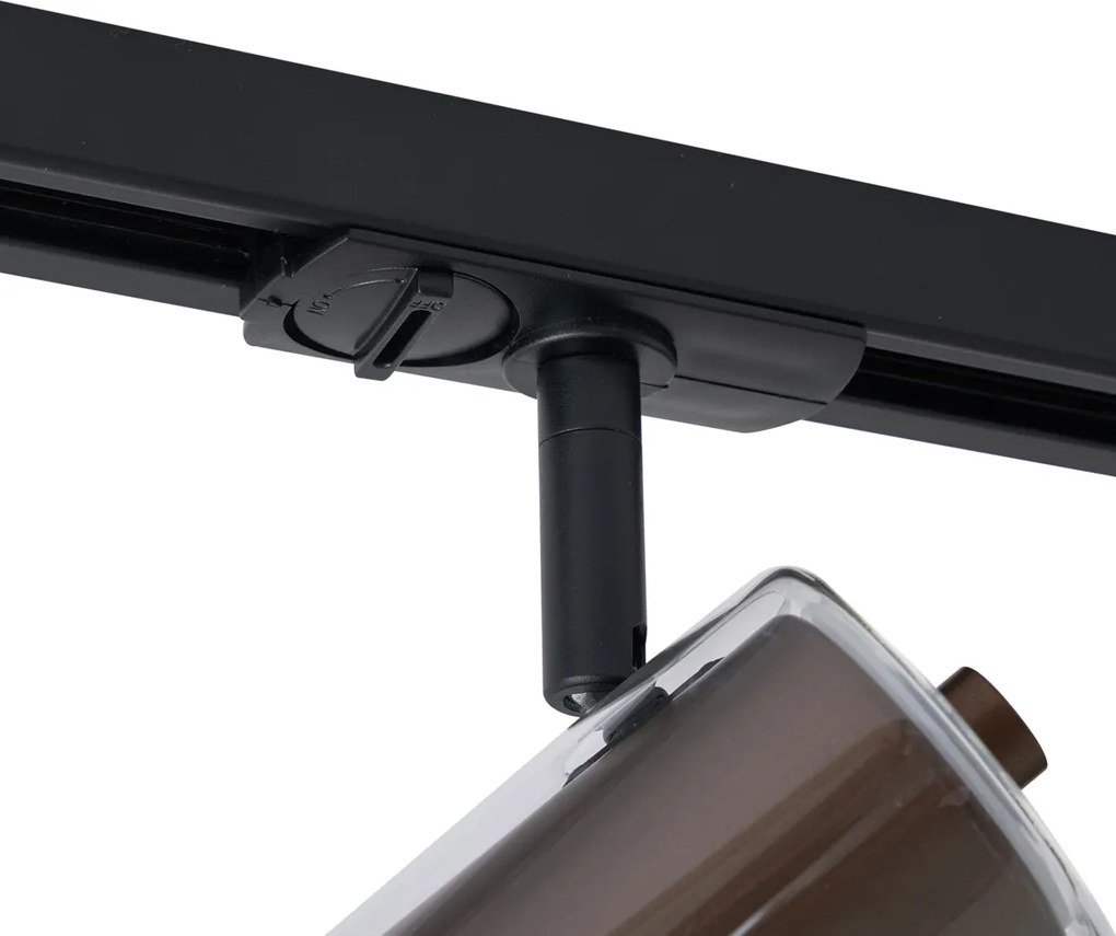 Modern railsysteem zwart met 5 spots donker brons 1-fase - Iconic Lloyd