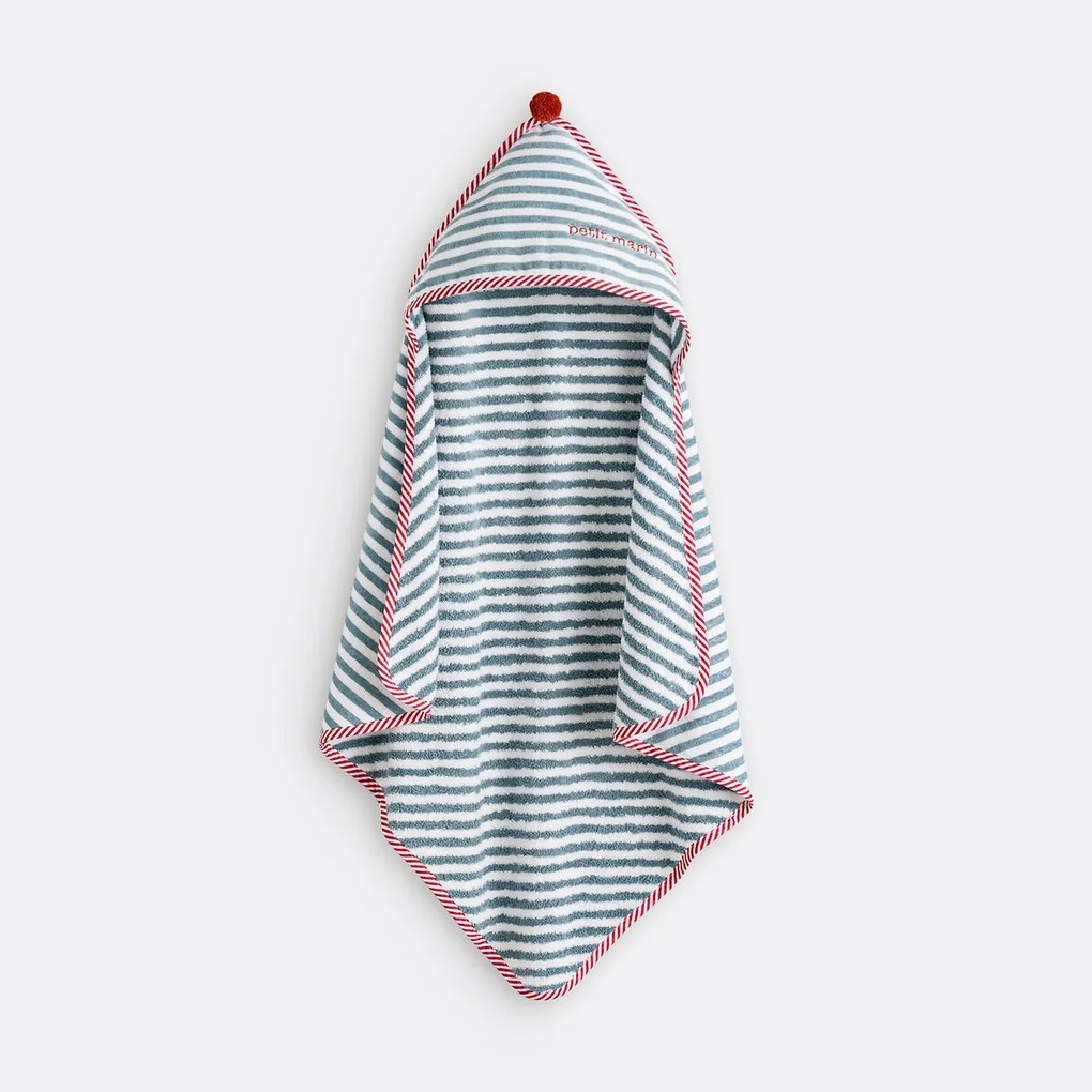 Badcape voor baby in biologisch katoen, Petit marin