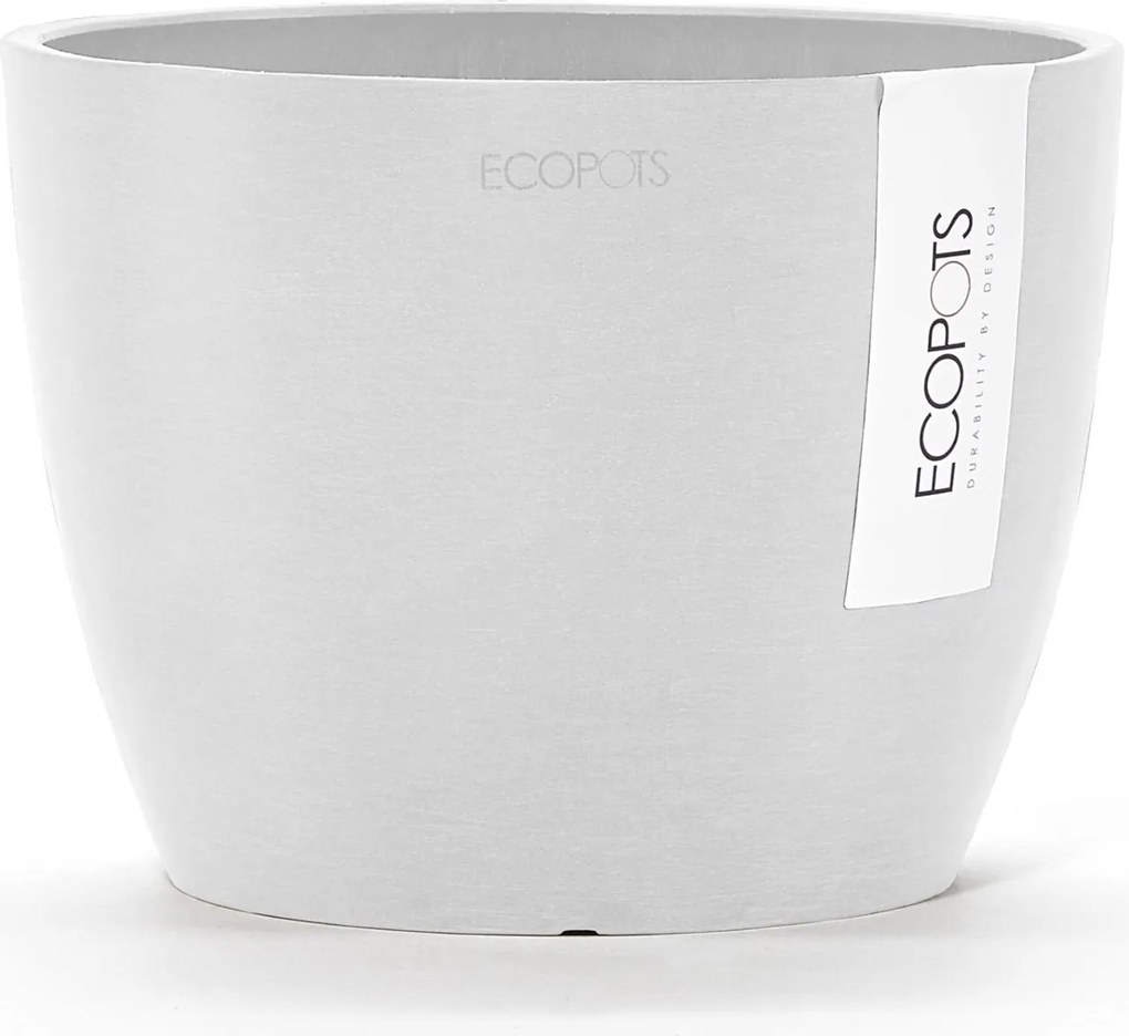Ecopots bloempot Stockholm Mini 16  - Rond - Pure White - Diameter 16,2 x H12 cm