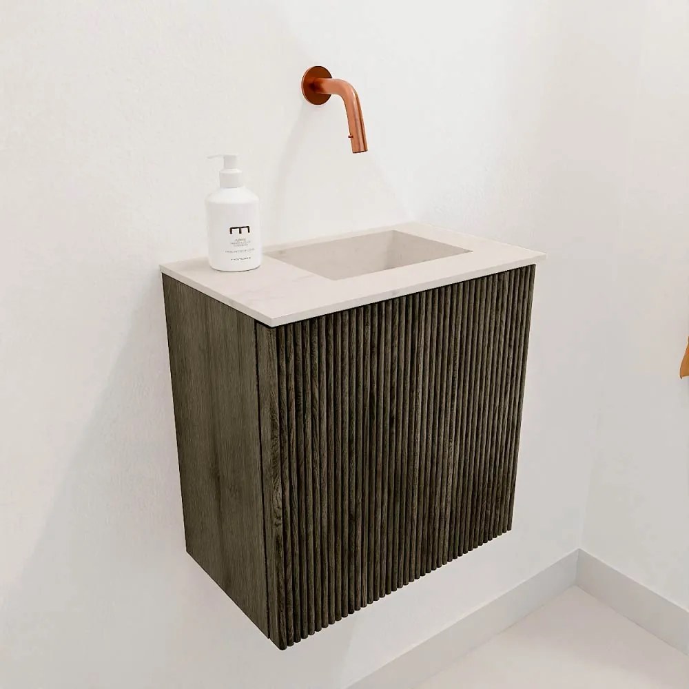 Mondiaz Joya DLux 40cm toiletmeubel shadow met wastafel faye rechts zonder kraangat meli