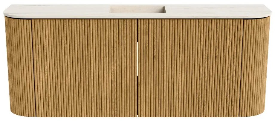 Mondiaz Joya DLux 105cm toiletmeubel ronding links/rechts oak met wastafel faye midden zonder kraangat meli