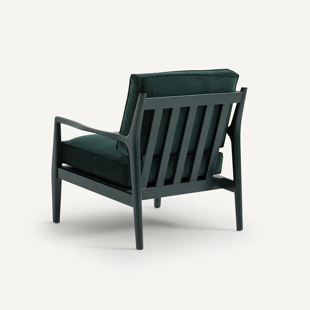 Fluwelen fauteuil met gelakt frame, Dilma