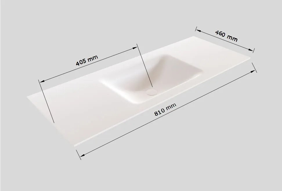 Zaro Valencia Solid Surface badkamermeubel 80cm licht eiken 1 kraangat met 2 lades