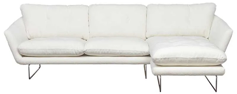 Loungebank Kuddar chaise longue rechts | stof Alpine Ivory wit 101 | 2,71 x 1,60 mtr breed