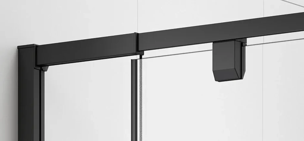 Polysan Easy Black douche draaideur helder glas 90x190cm zwart mat