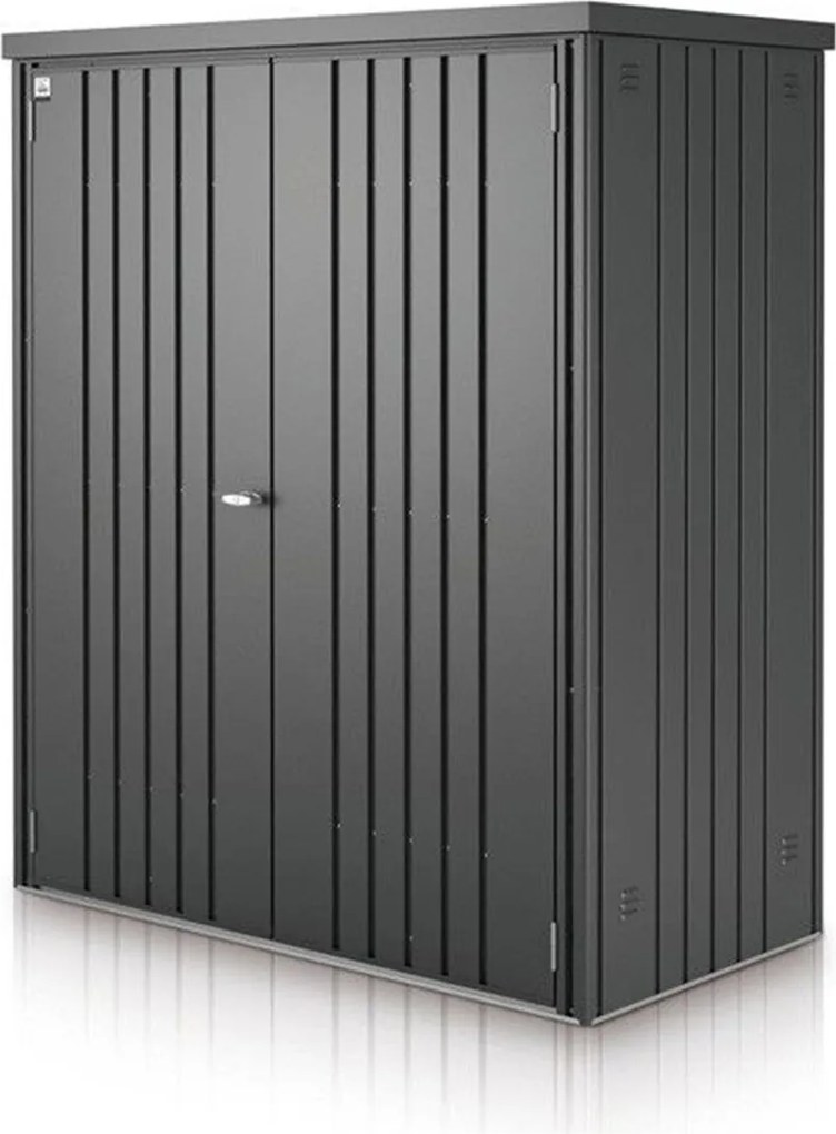 Biohort metalen tuinkast 155x83 cm. met bodemprofiel - Donkergrijs Metallic