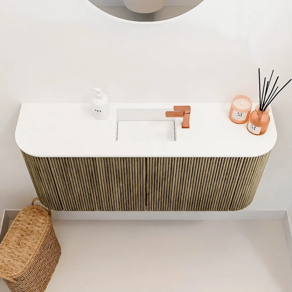 Commode Ronding Inkomhal Mondiaz Joya 95cm toiletmeubel ronding links/rechts dusk met wastafel ...