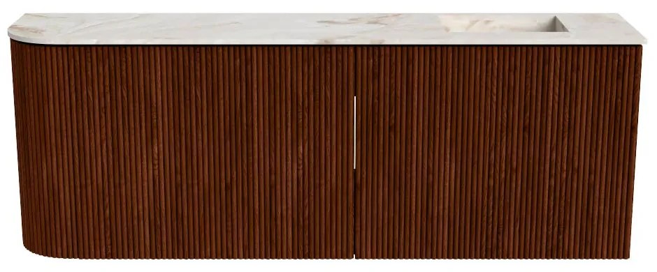 Mondiaz Joya DLux 110cm toiletmeubel ronding links ruby met wastafel faye rechts zonder kraangat frappe