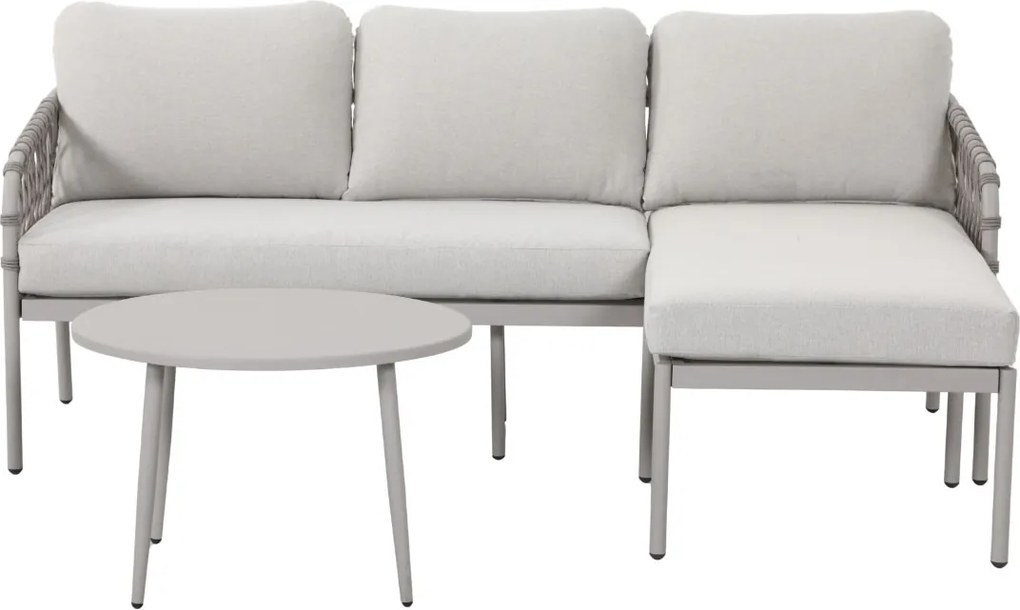 Novi Bente loungeset 3-delig chaise longue - zand
