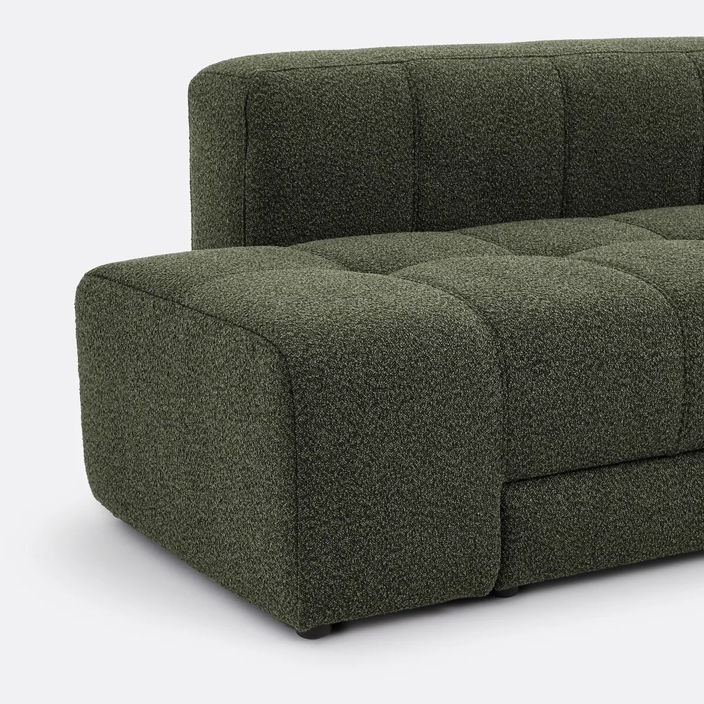 Rechte sofa, 5 zits, 4 in 1, in fijne bouclé stof, FANO