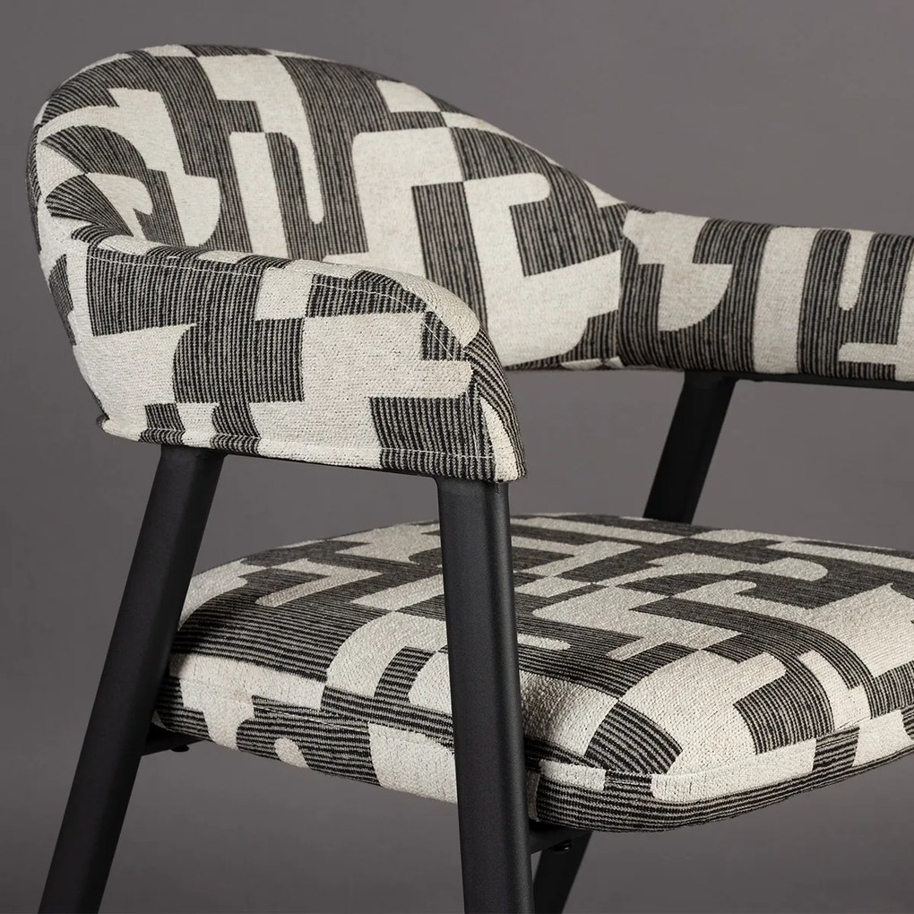 Dutchbone Miyo Design Eetkamerstoel Zwart Wit