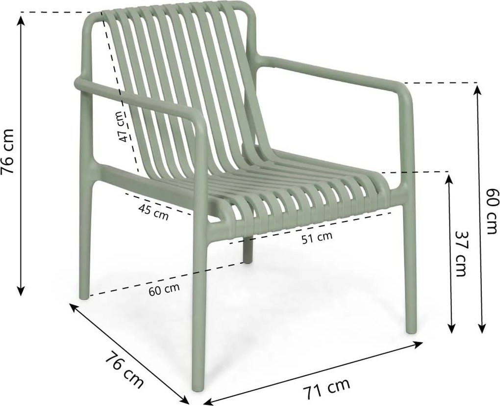 Tuinstoel stapelbaar Kunststof Groen Domani Furniture Alba  mint