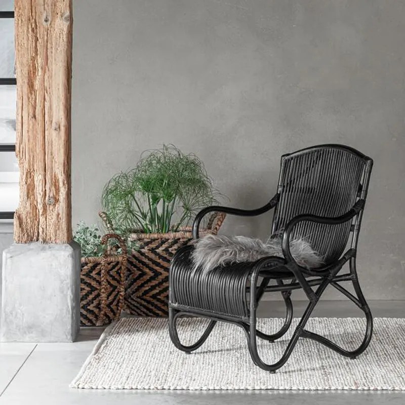 Must Living Como Bohemian Rotan Fauteuil Zwart