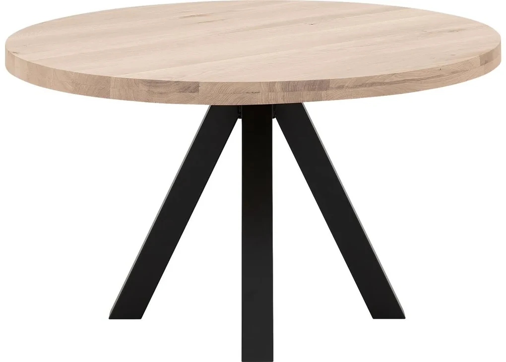 Goossens Eettafel Blade, Strak blad rond 110 x 110 cm 6 cm dik