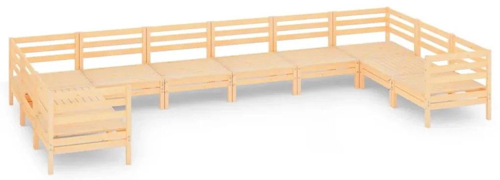 vidaXL 10-delige Loungeset massief grenenhout