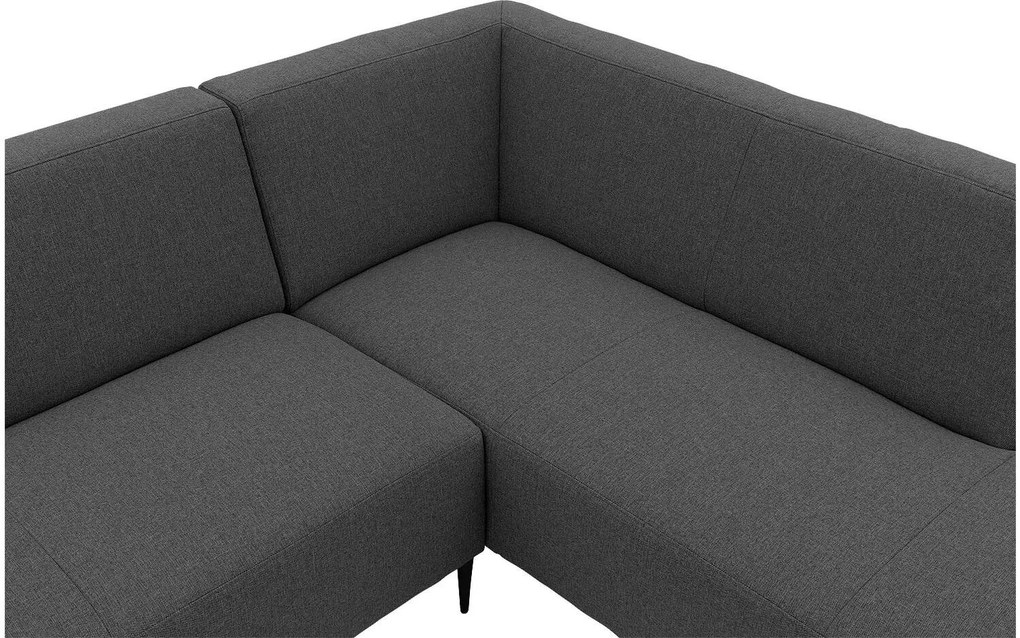 Goossens  Key West grijs, stof, 2,5-zits, modern design met ligelement rechts