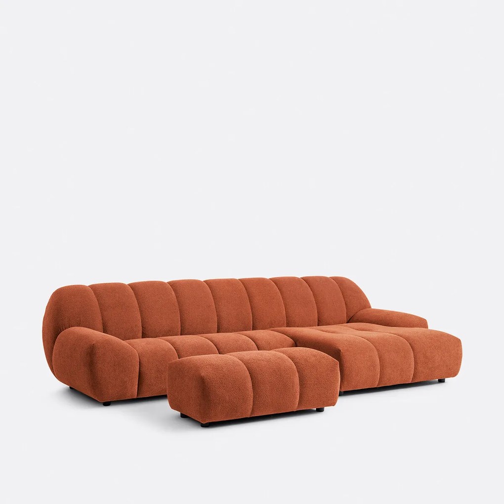 Poef, fluweel reliëf, L109 cm, Nuria