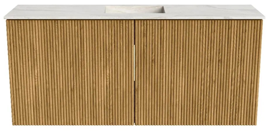 Mondiaz Joya DLux 90cm toiletmeubel oak met wastafel faye midden zonder kraangat ostra