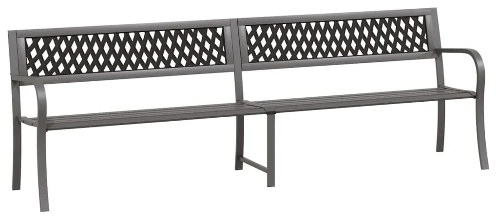 vidaXL Tuinbank dubbel 246 cm staal grijs