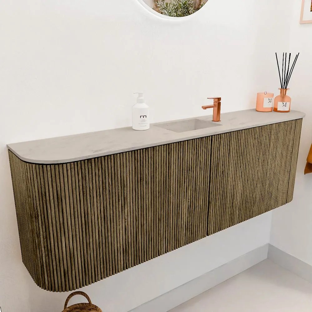 Mondiaz Joya DLux 125cm toiletmeubel ronding links/rechts dusk met wastafel faye midden 1 kraangat opalo