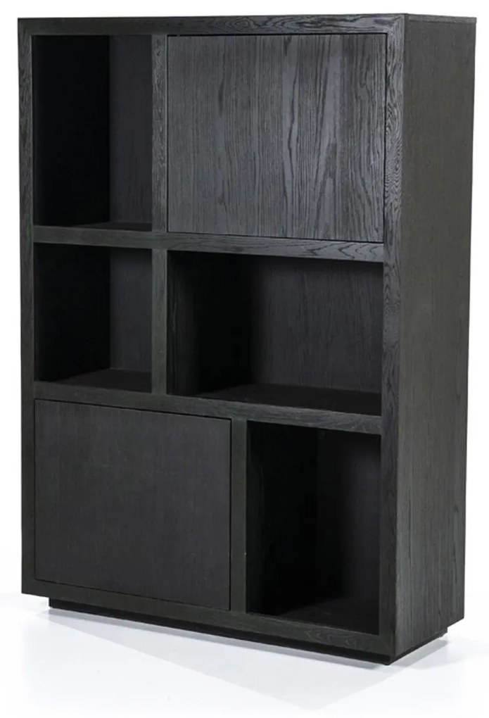 Moderne Kast Van Zwart Eiken - 120x42x170cm.