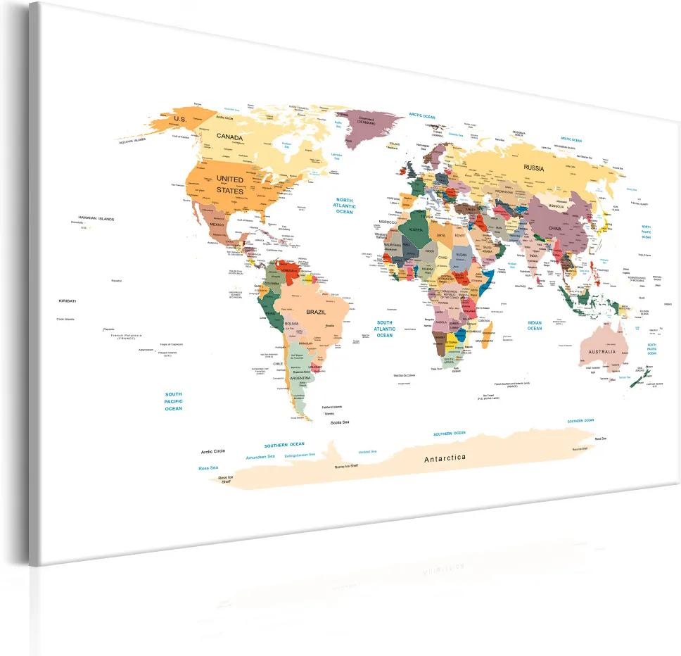 Schilderij - Wereldkaart , Reis rond de Wereld