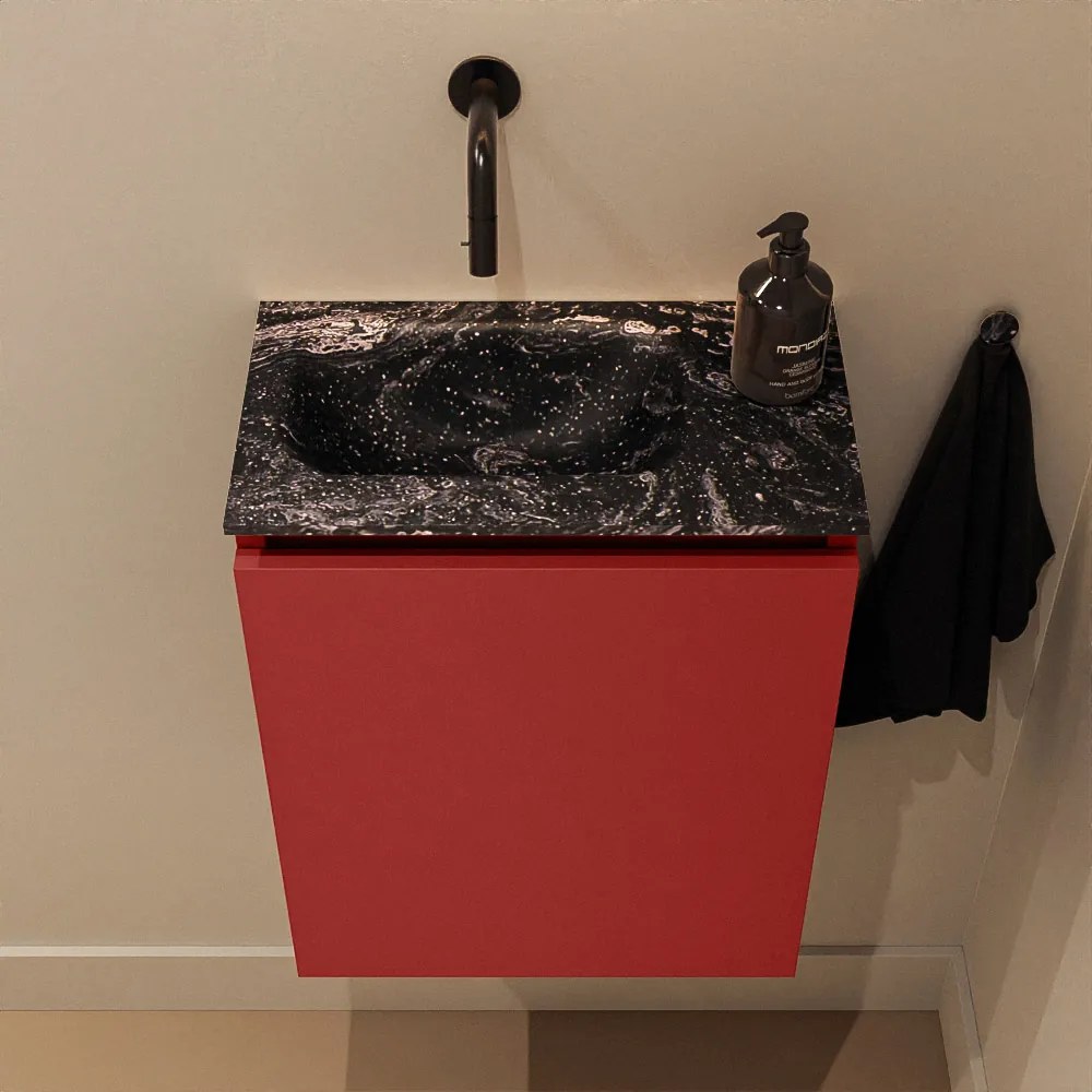 Mondiaz Ture DLux toiletmeubel 40cm fire met wastafel lava links zonder kraangat