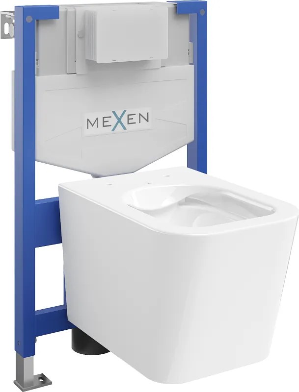 Mexen set voor inbouw WC frame Fenix XS-F met WC-pot Teo, wit glans - 6803385XX00