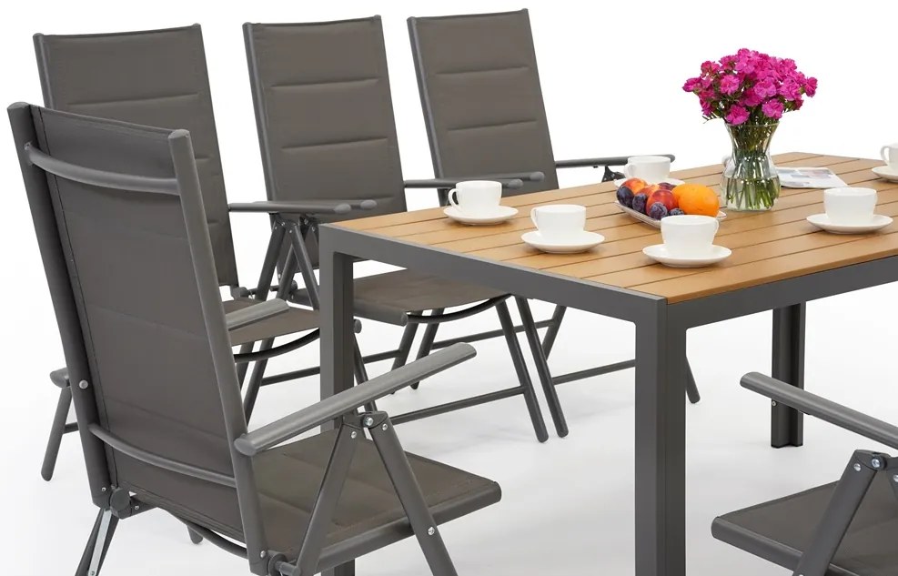 Verona Wood aluminium tuinset voor 8 personen Garden Point grijs