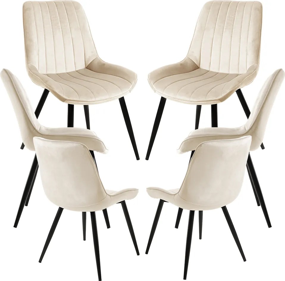 Set 6 Lene Fluwelen Stoelen