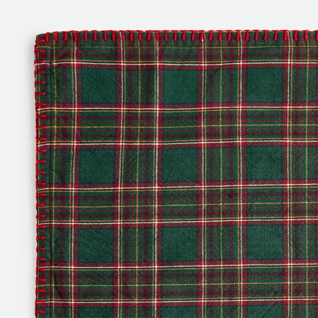 Set van 2 geweven-geverfde geruite placemats in gewassen katoen, WILSON