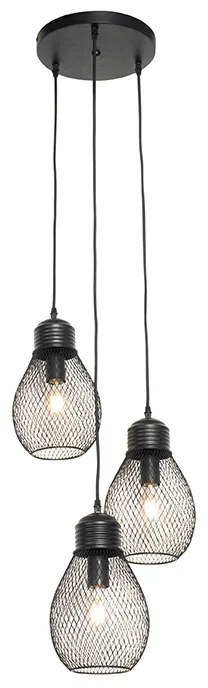 Design hanglamp zwart 3-lichts - Raga