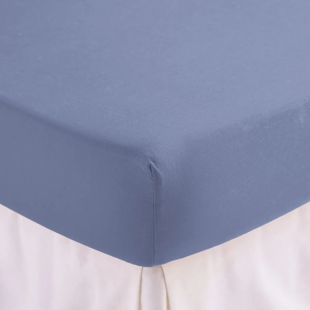 Effen hoeslaken in gewassen katoen, omslag 30 cm, Scenario