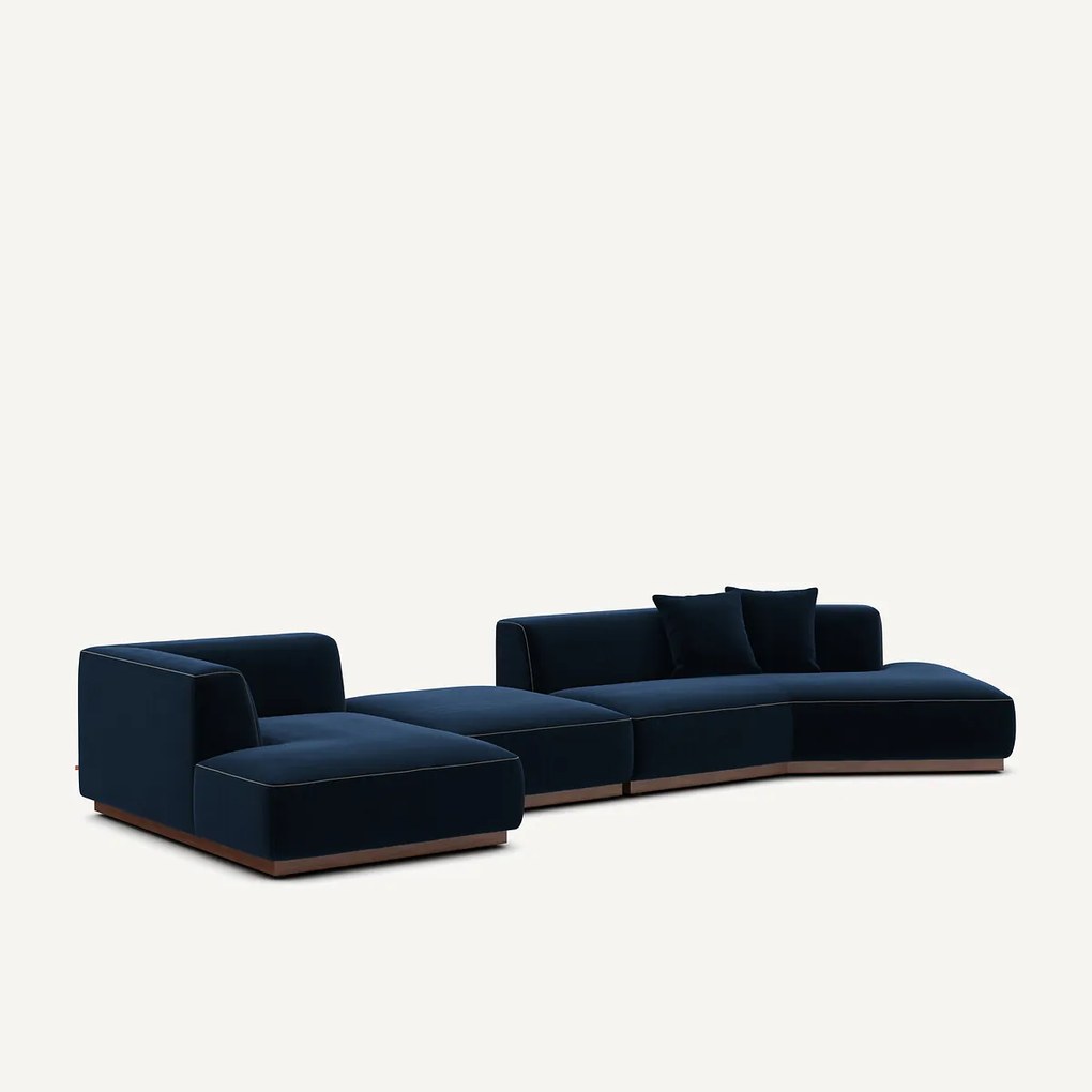 Open hoekbank links XL fluweel, Jacopo