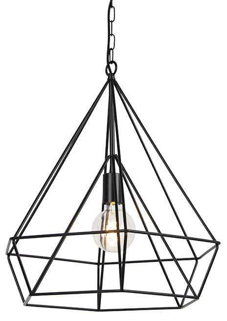 Scandinavische hanglamp zwart - Karkass Industriele / Industrie / Industrial, Design E27 Scandinavisch rond Binnenverlichting Lamp