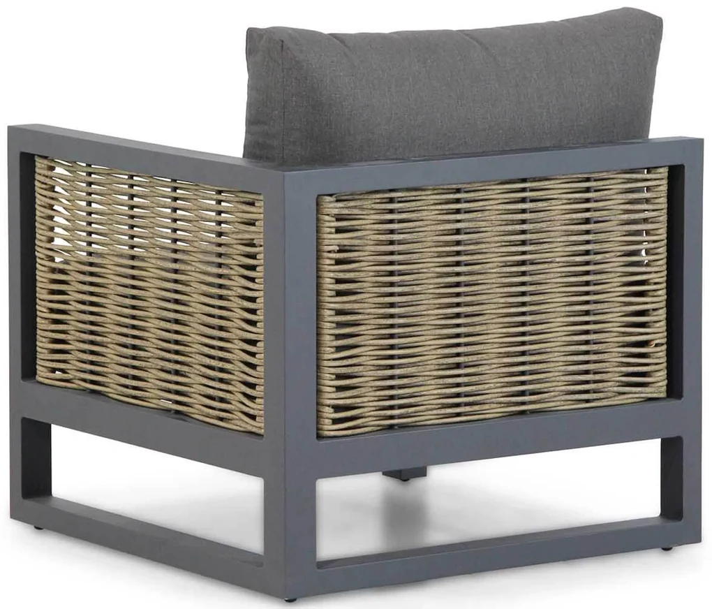 Hoek loungeset 6 personen Aluminium/wicker Grijs Santika Furniture Santika