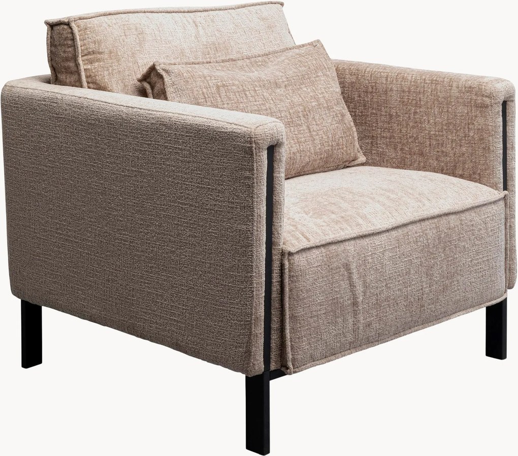 Gestoffeerde chenille fauteuil Victor