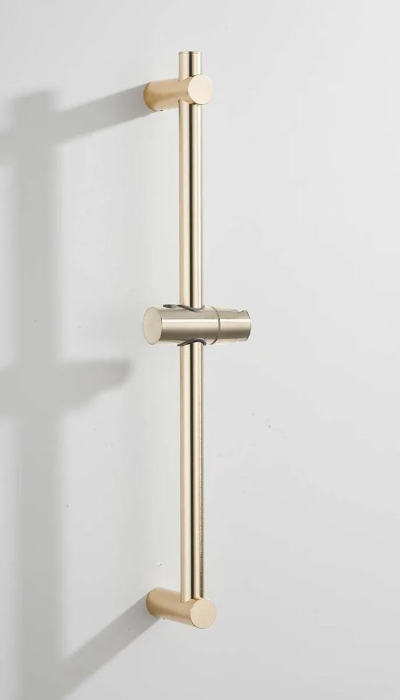 Saniclear Brass doucheset met thermostatische kraan, handdouche en glijstang messing geborsteld - goud mat