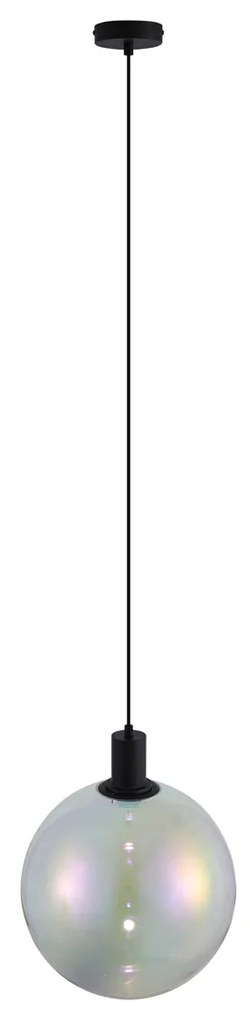 Design hanglamp zwart met regenboog glas 35cm - Mallon