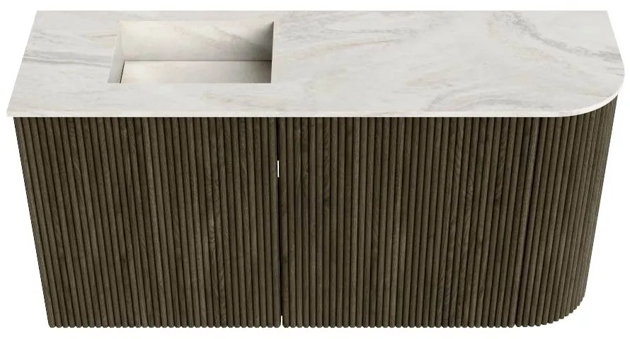 Mondiaz Joya DLux 80cm toiletmeubel ronding rechts shadow met wastafel faye links zonder kraangat ostra