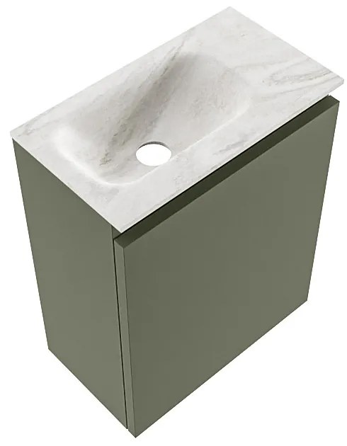 Mondiaz Ture DLux toiletmeubel 40cm army met wastafel ostra links zonder kraangat